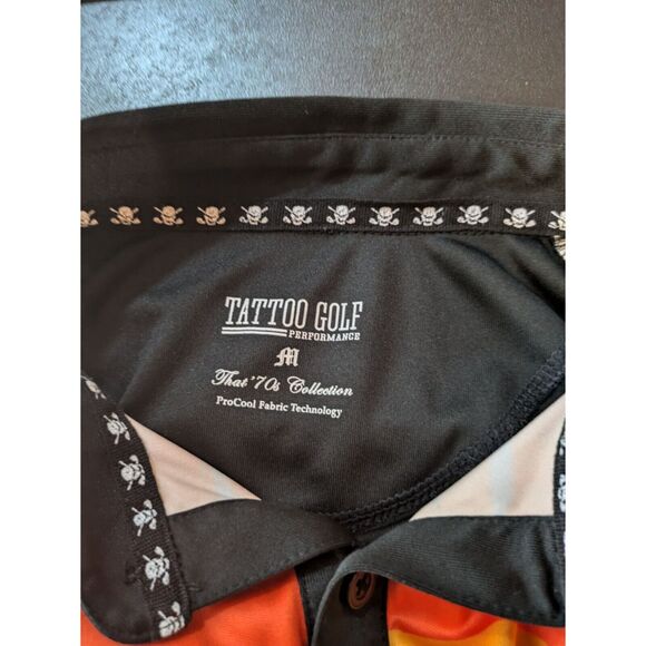 Tattoo Golf Mens Medium Polo Shirt That 70s Collection Performance Athletic UV - Picture 9 of 10